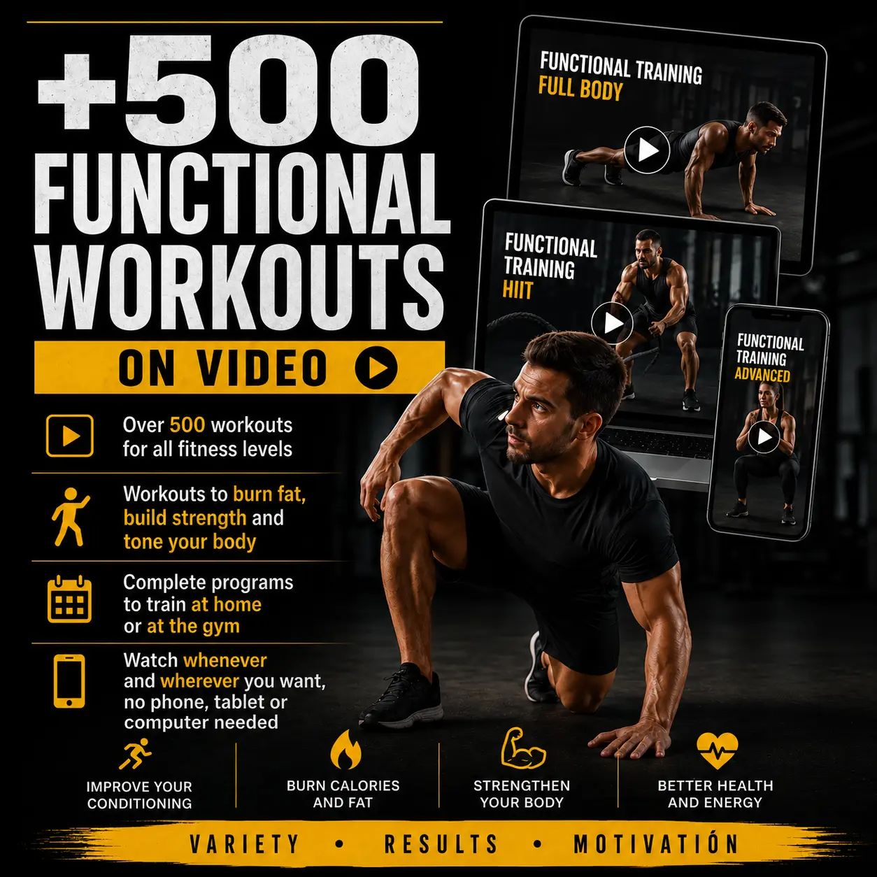500+ Functional Workouts on Video